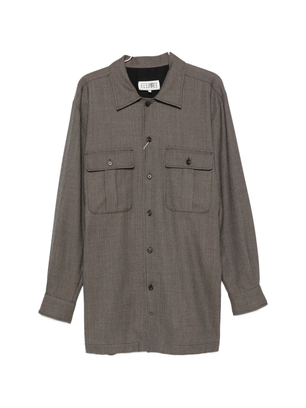 MM6 Maison Margiela button-up chest-pocket dress - Braun