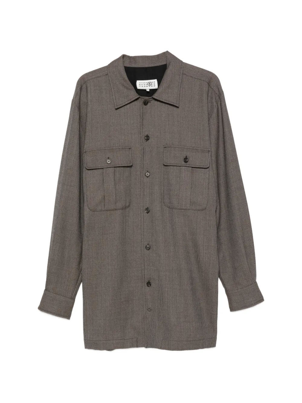 MM6 Maison Margiela button-up chest-pocket dress - Marrone