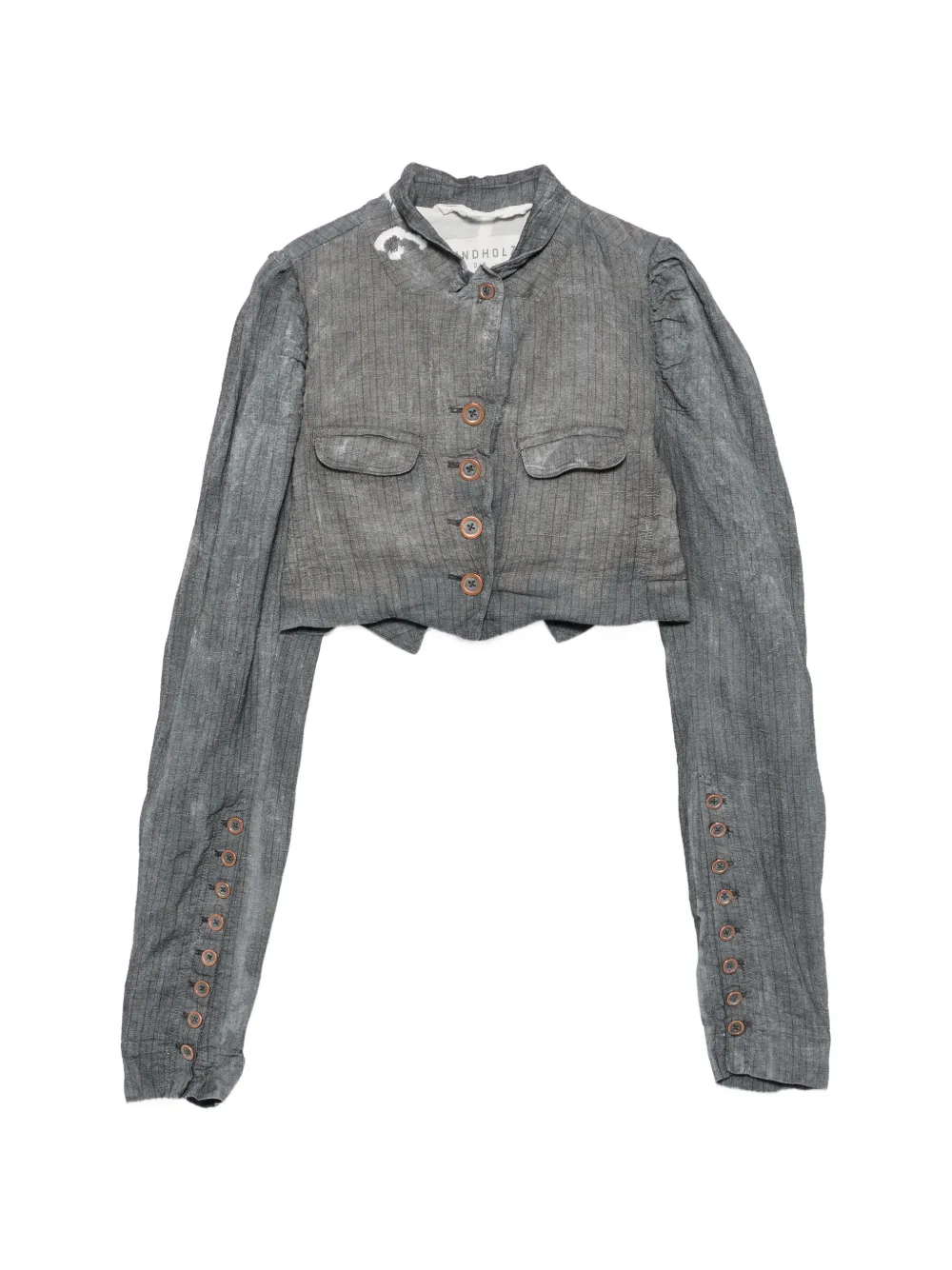 Rundholz pinstripe-pattern cropped jacket - Grau