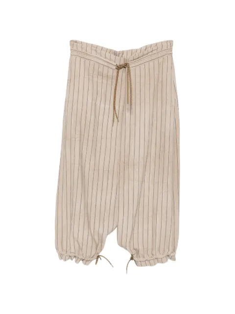 Emporio Armani vertical-stripe drawstring-fastening trousers