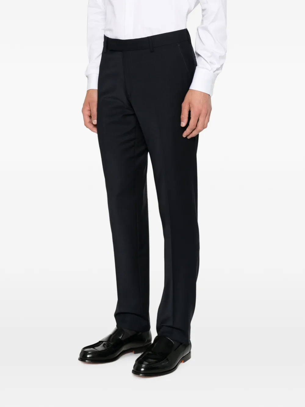 Karl Lagerfeld pressed-crease tailored trousers Blauw