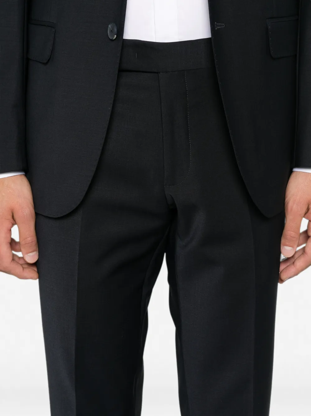 Karl Lagerfeld pressed-crease tailored trousers Blauw