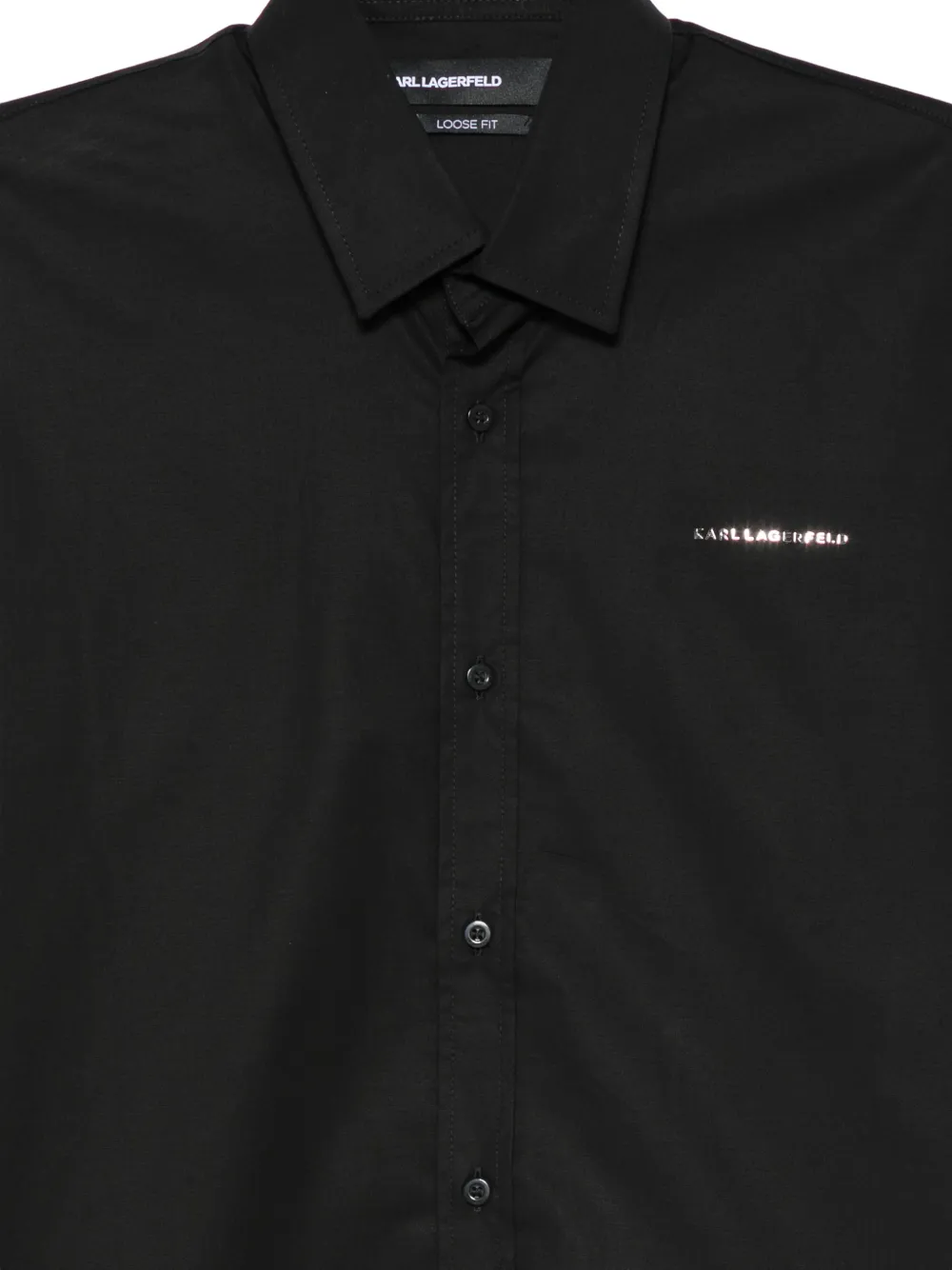 Karl Lagerfeld logo-detail loose-fit shirt Zwart