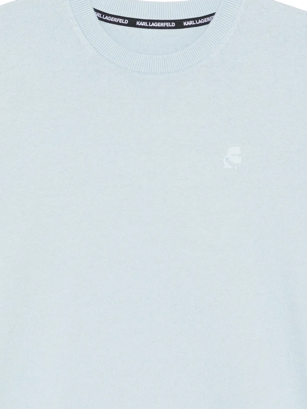 Karl Lagerfeld Trui met geborduurd logo en ronde hals Blauw