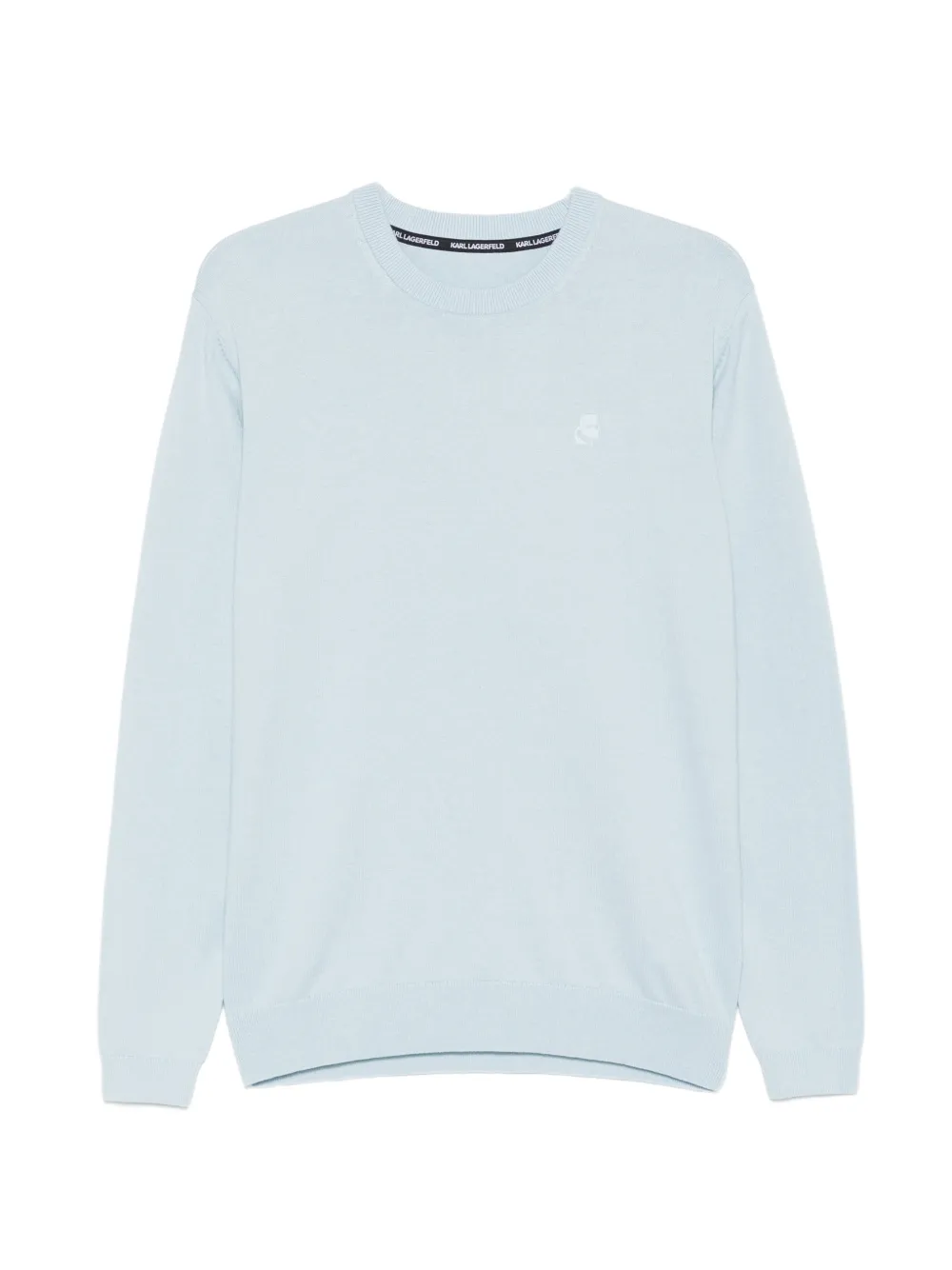 Karl Lagerfeld logo-embroidered crew-neck sweater - Blu