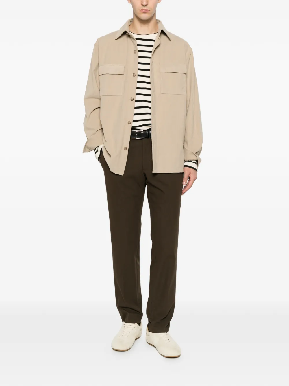 Karl Lagerfeld Shirtjack met ribfluwelen-effect Beige