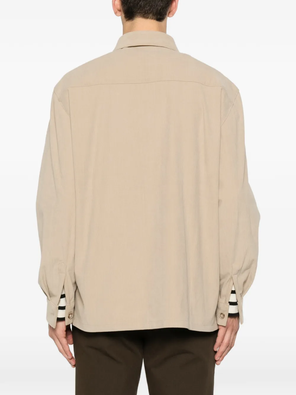 Karl Lagerfeld Shirtjack met ribfluwelen-effect Beige