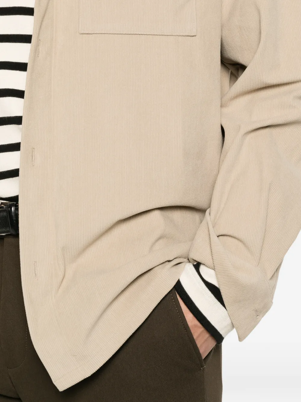 Karl Lagerfeld Shirtjack met ribfluwelen-effect Beige
