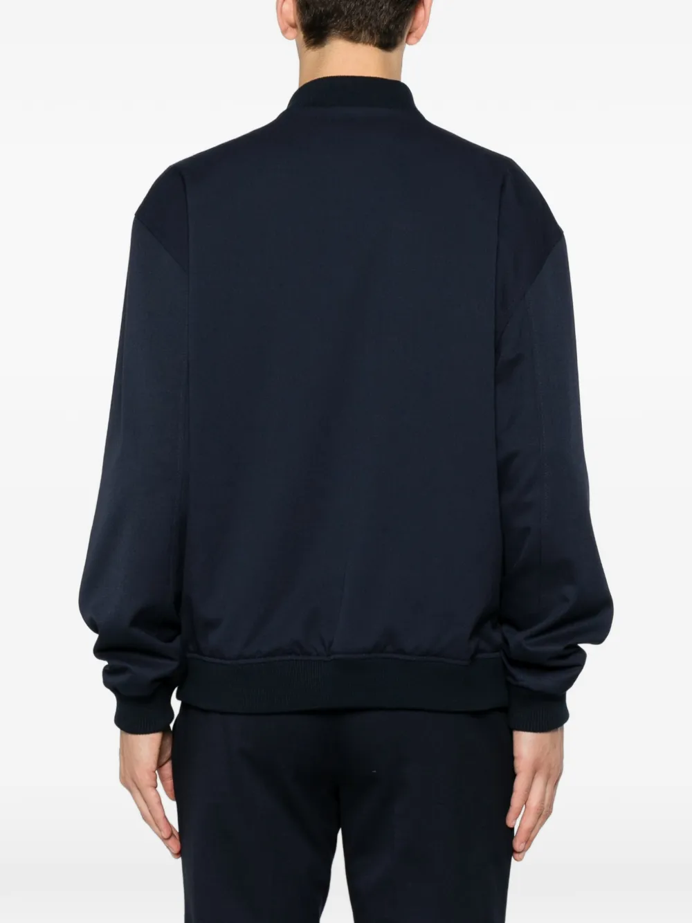 Karl Lagerfeld Bomberjack met geribbelde afwerking Blauw