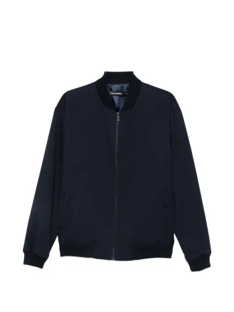 Karl Lagerfeld ribbed-trim zip-up bomber jacket