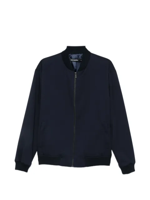 Karl Lagerfeld ribbed-trim zip-up bomber jacket