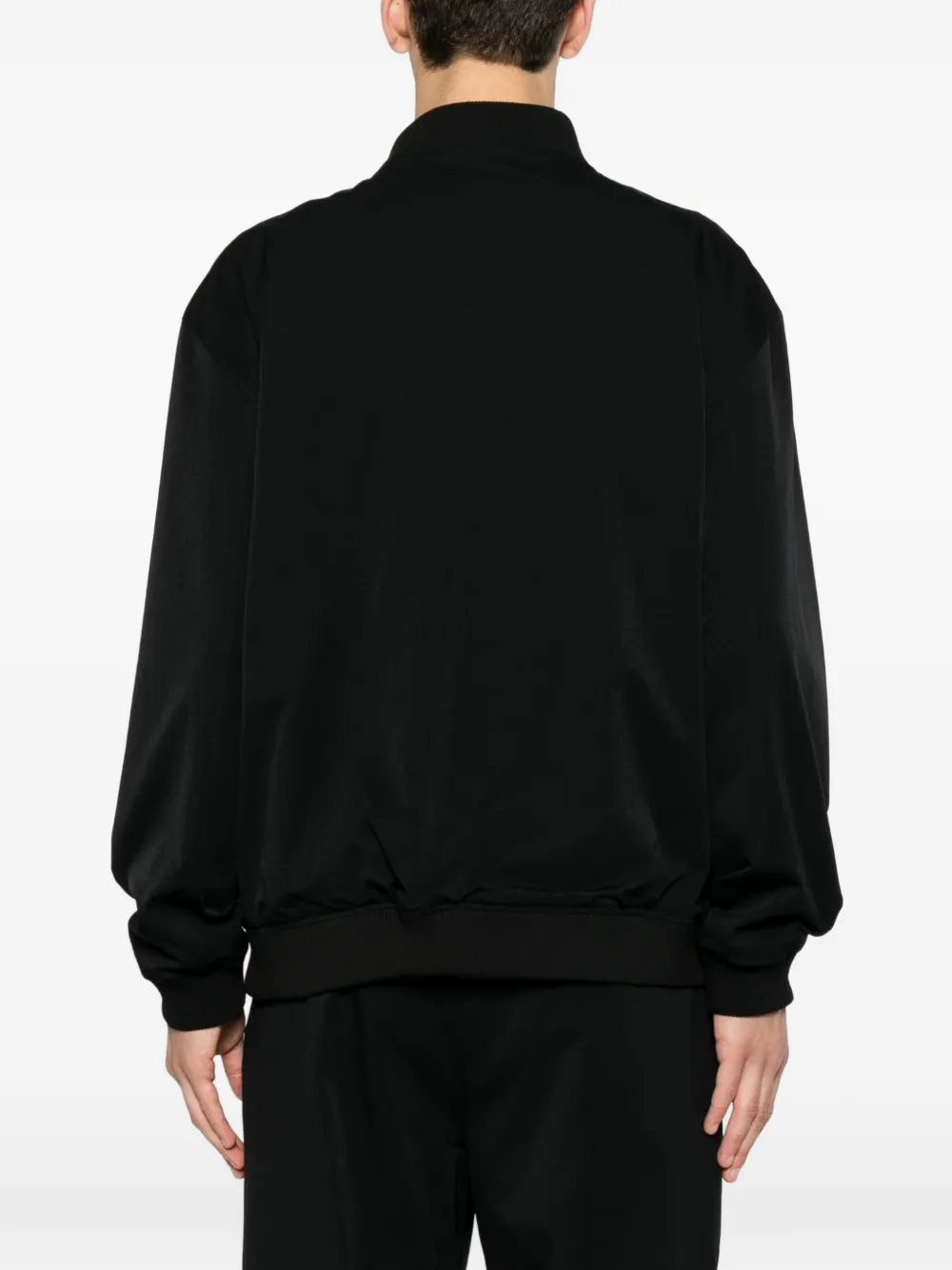 Karl Lagerfeld Jack met geribbelde afwerking en rits Zwart