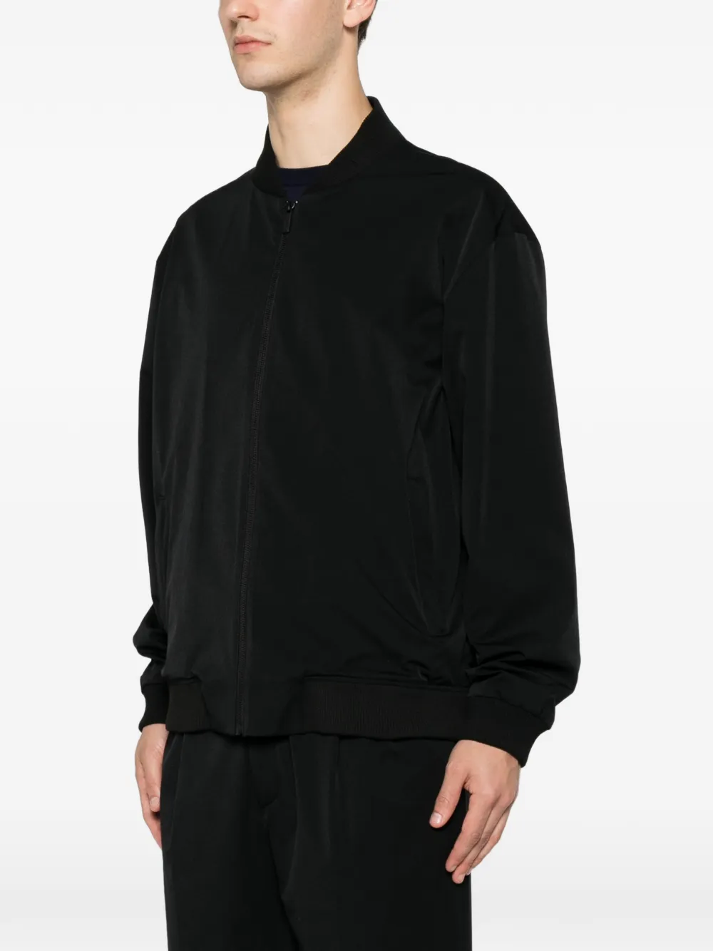 Karl Lagerfeld Jack met geribbelde afwerking en rits Zwart