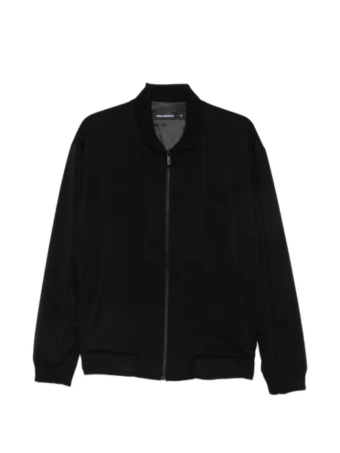 Karl Lagerfeld ribbed-trim zip-up jacket