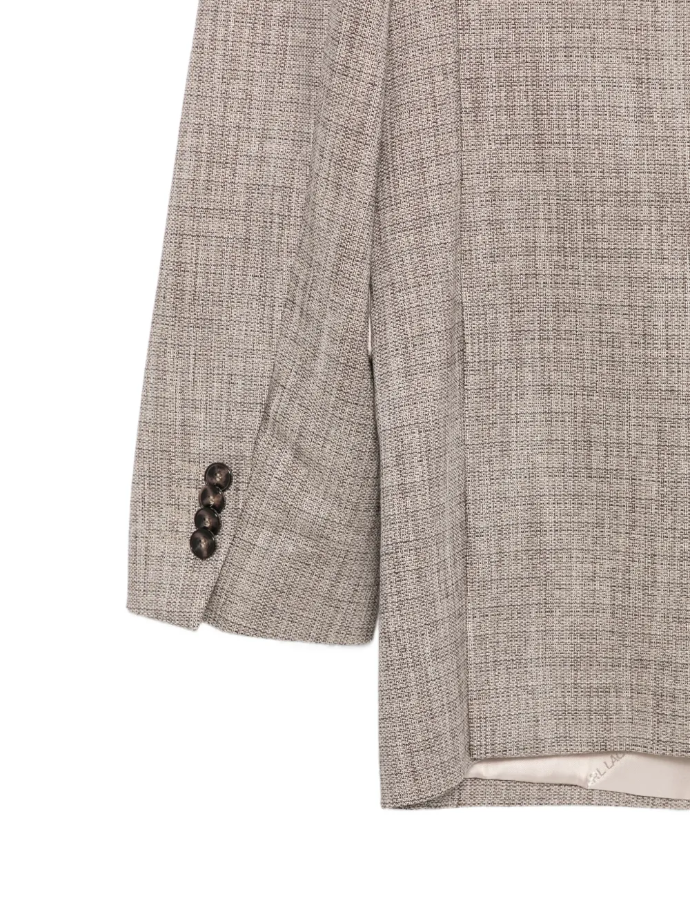 Karl Lagerfeld Blazer met dubbele rij knopen en puntige revers Beige