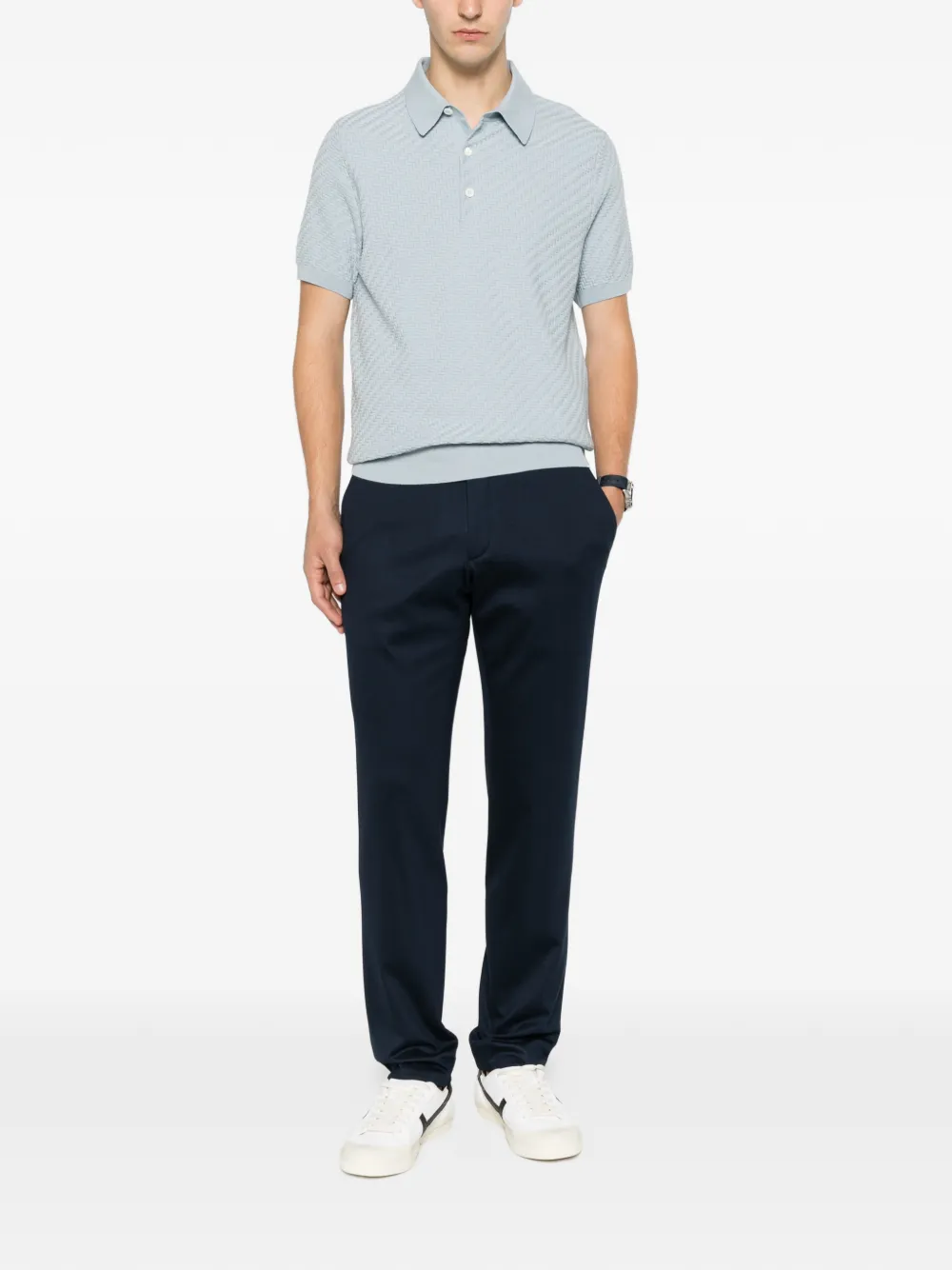 Karl Lagerfeld Road pantalon met logopatch Blauw