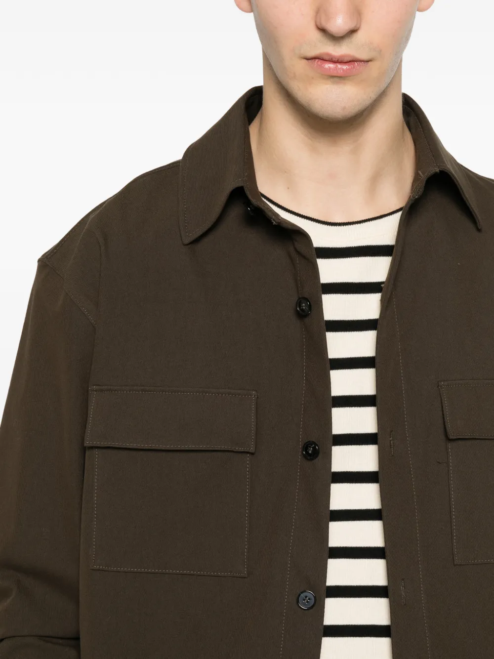 Karl Lagerfeld Shirtjack met klepzak Bruin