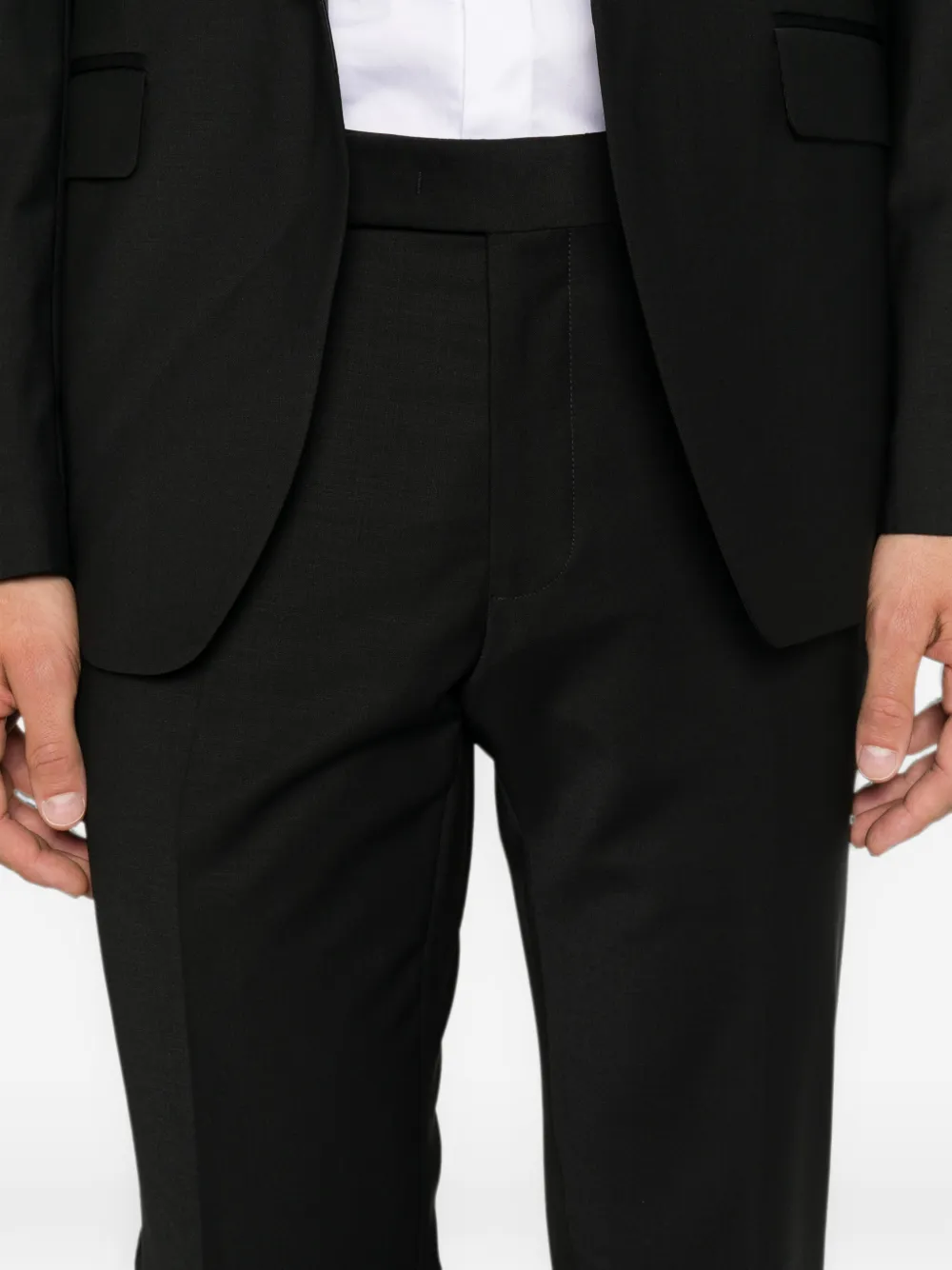 Karl Lagerfeld Plooibroek met satijnen afwerking Zwart