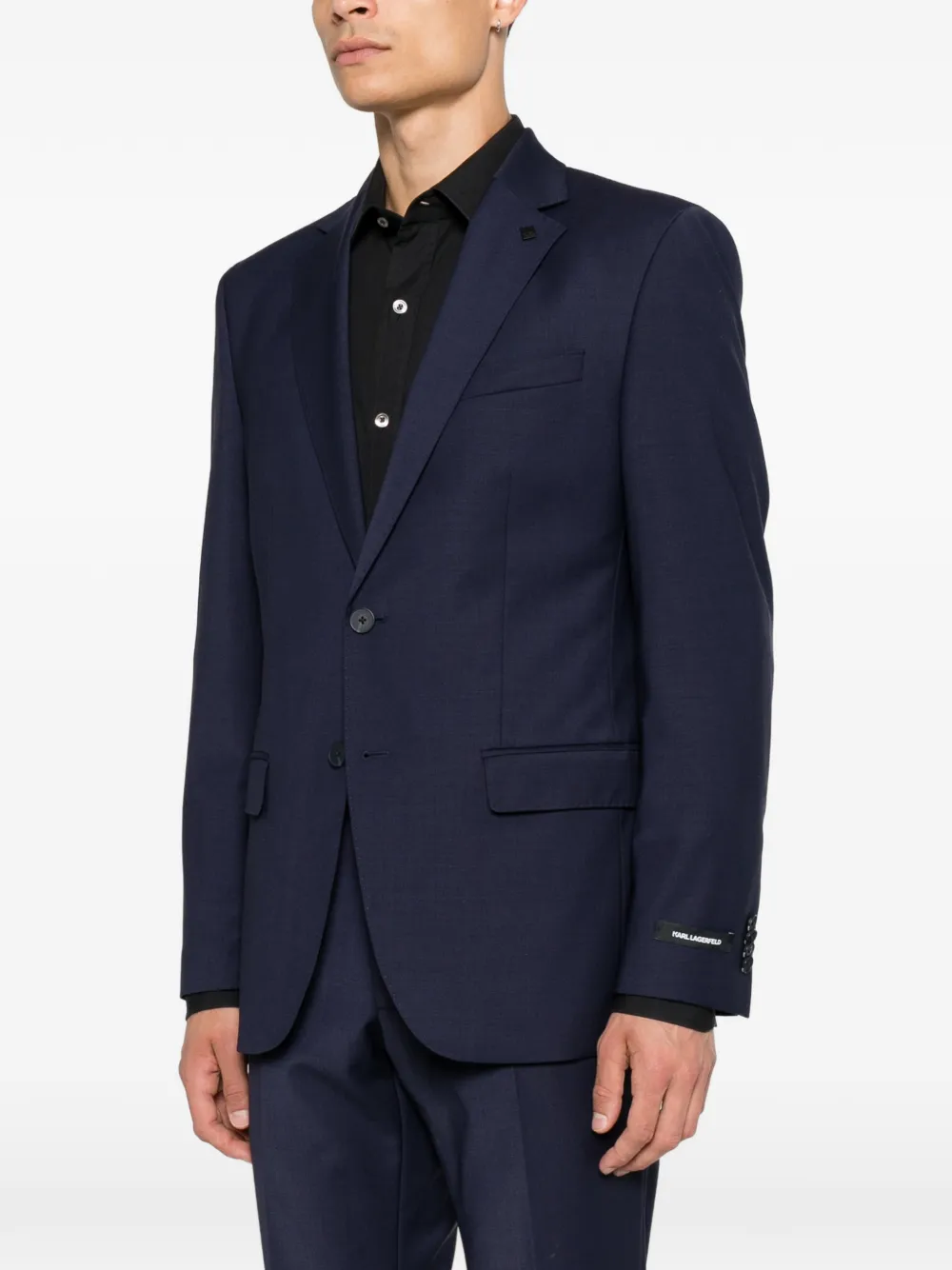 Karl Lagerfeld Blazer met enkele rij knopen Blauw