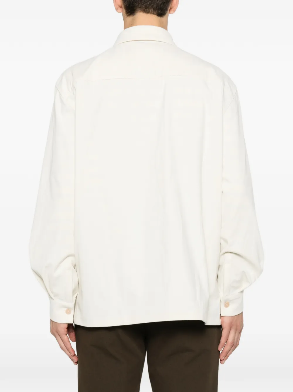 Karl Lagerfeld Shirtjack met klepzak en ribfluwelen effect Beige