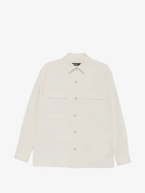 Karl Lagerfeld corduroy-effect flap-pocket overshirt