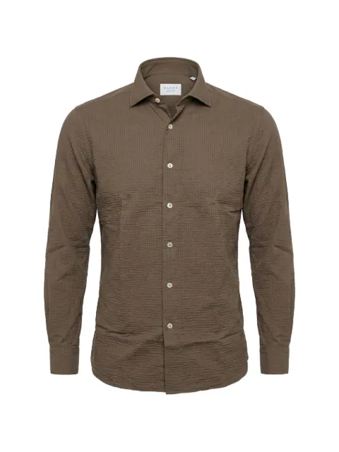 Xacus long-sleeve seersucker shirt