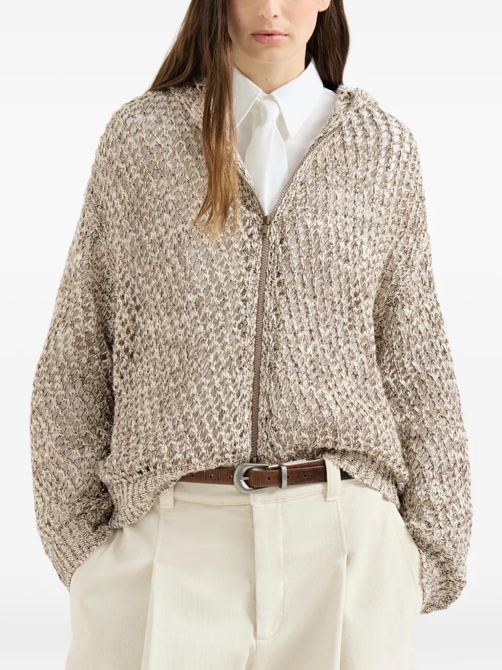Brunello Cucinelli Dazzling chiné vest Beige