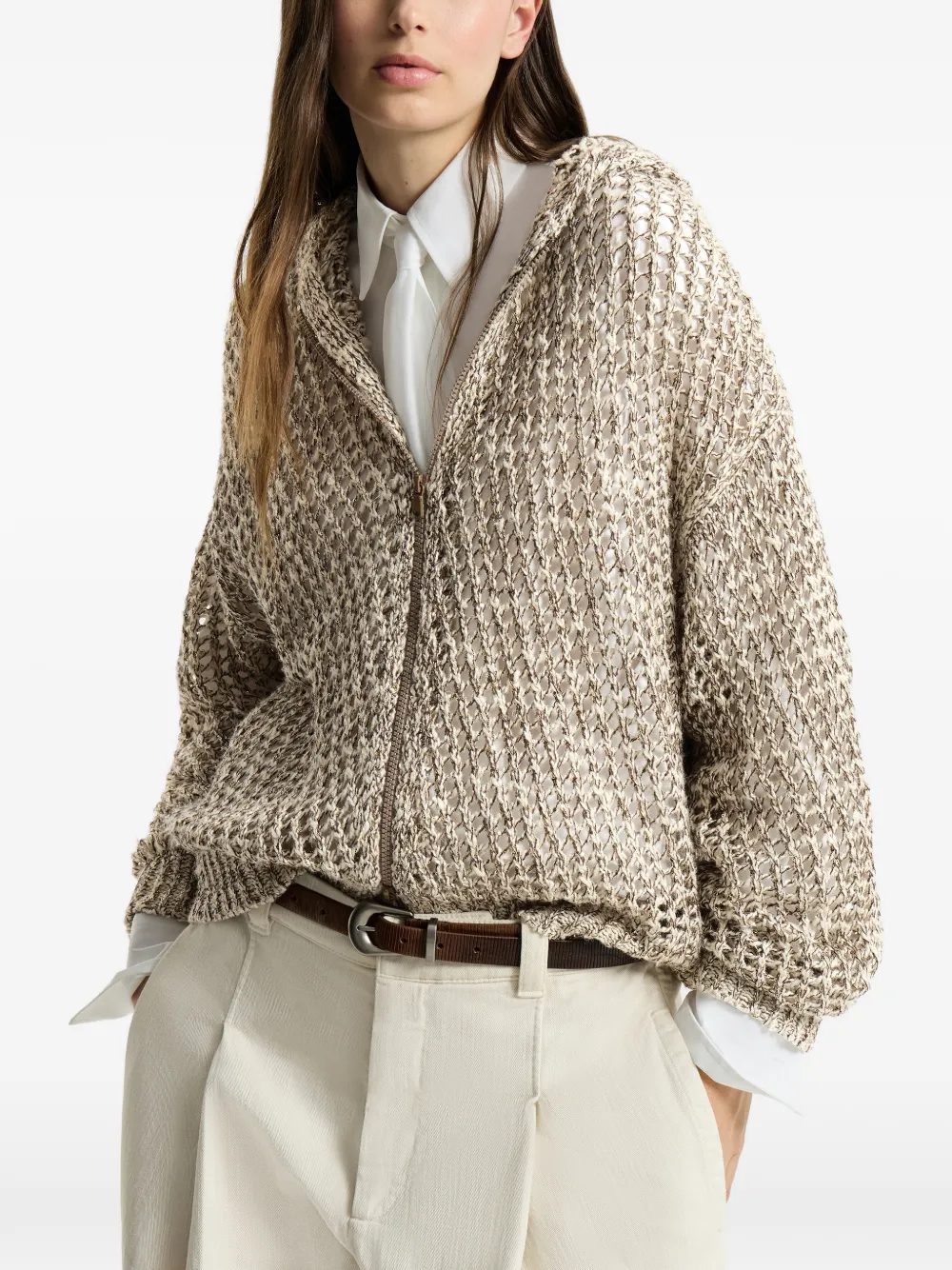 Brunello Cucinelli Dazzling chiné vest Beige
