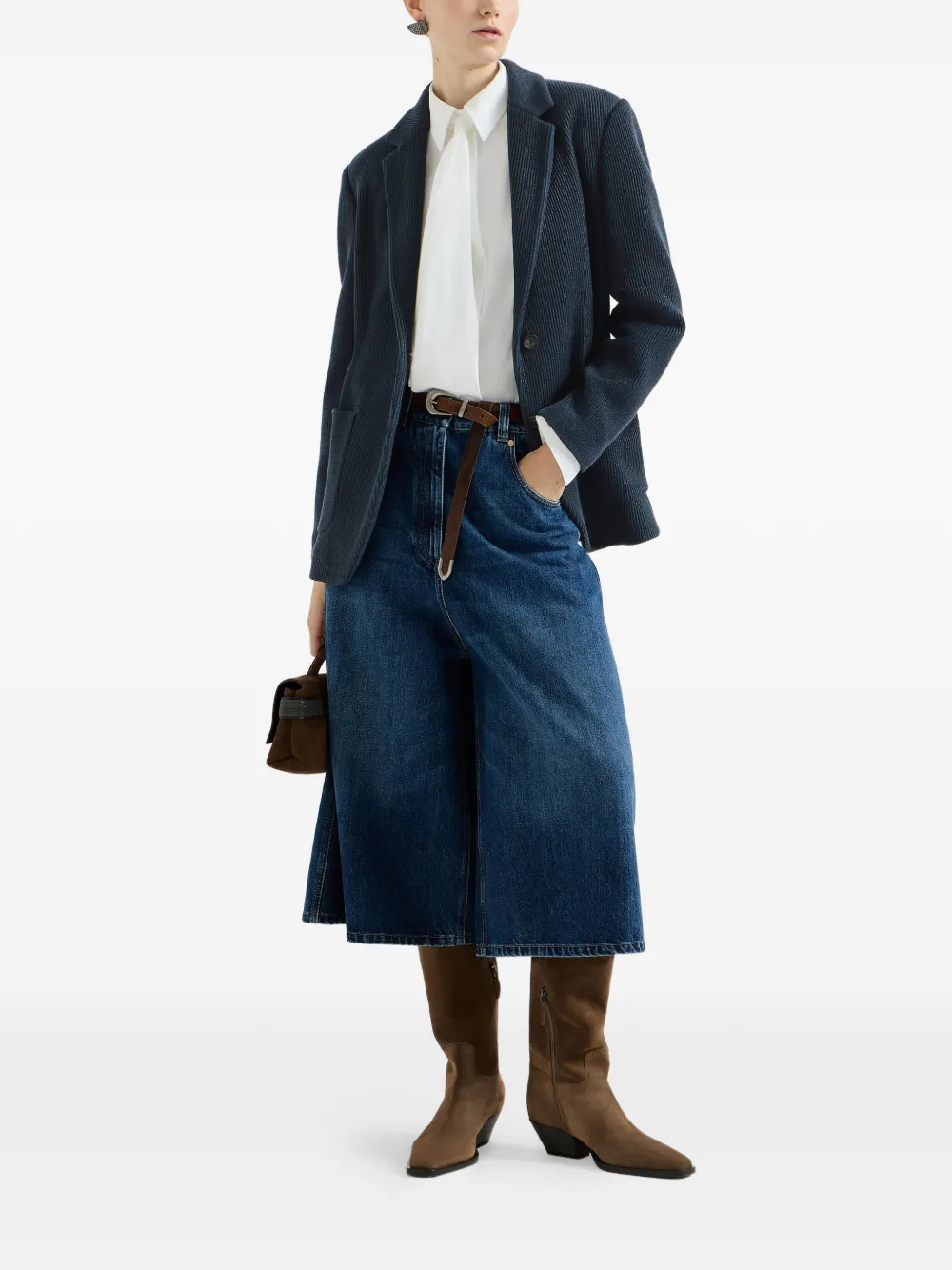  Brunello Cucinelli Vaqueros Capri Con Monili - Azul 