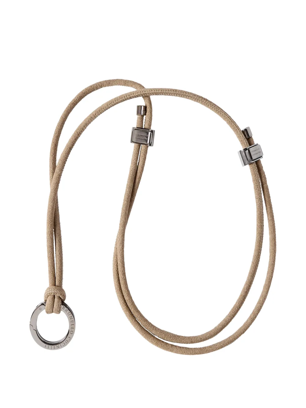 Brunello Cucinelli Alcantara glasses cord with monili - Nude