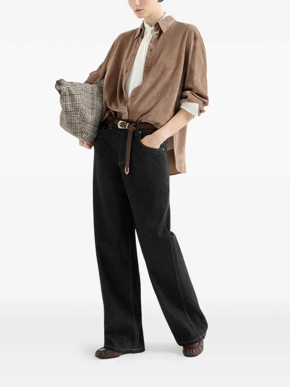 Brunello Cucinelli Blouse met stropdas Wit