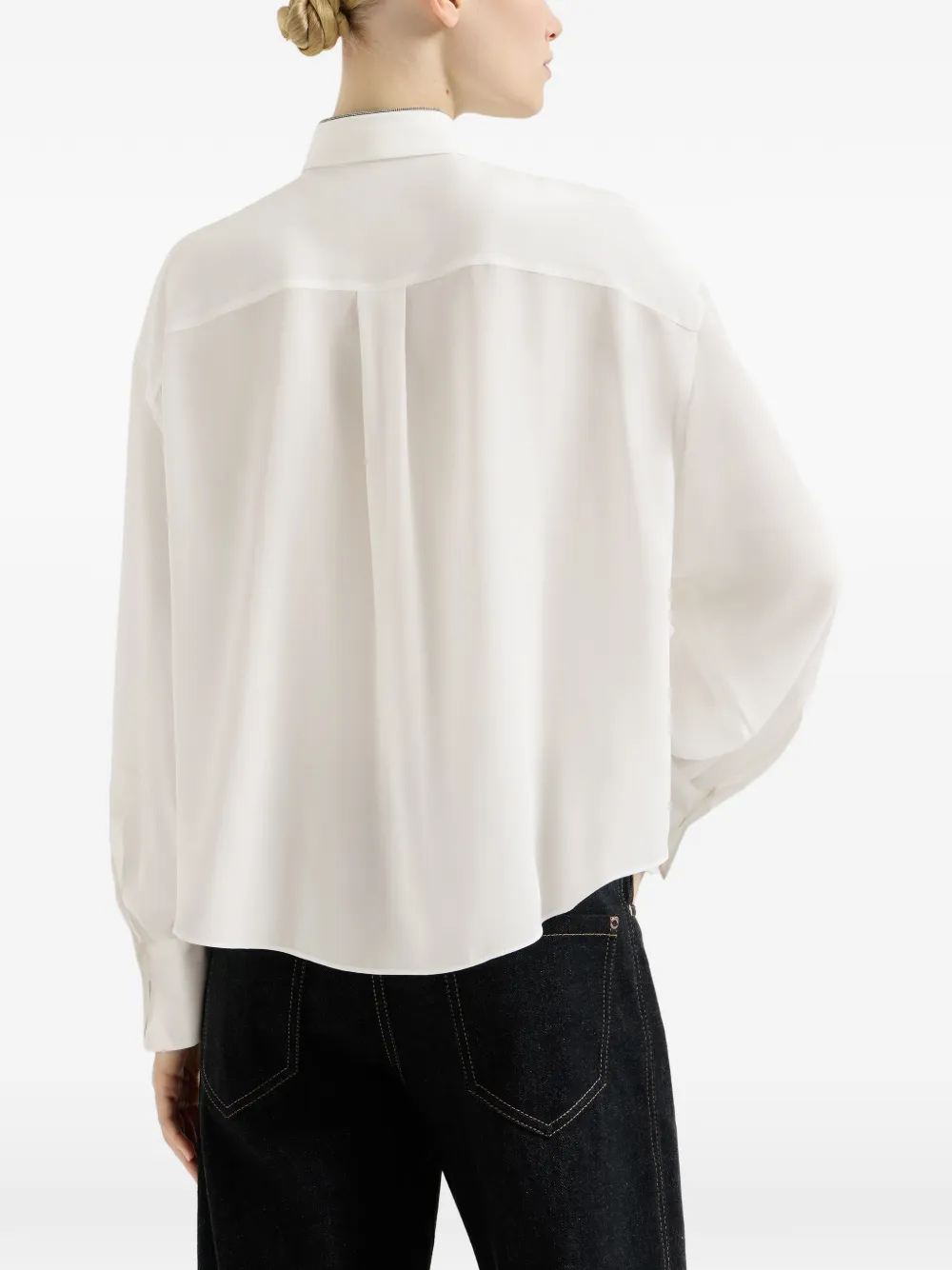 Brunello Cucinelli Blouse met stropdas Wit