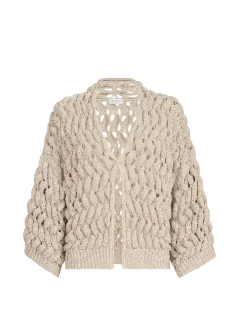 Brunello Cucinelli silk and linen dazzling waves cardigan