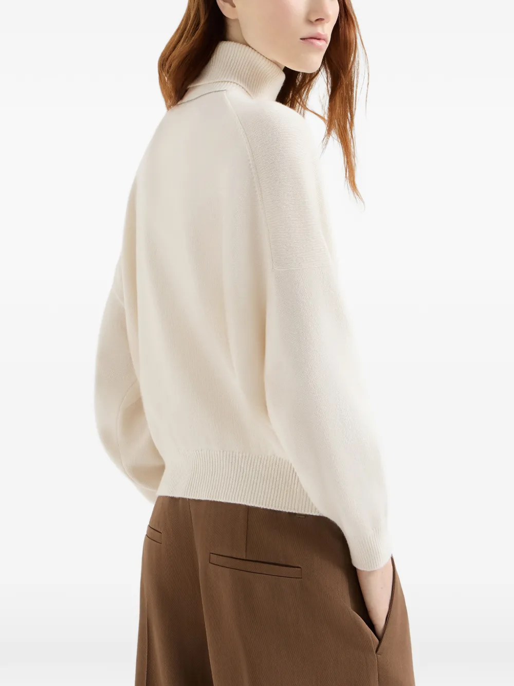 Brunello Cucinelli Kasjmier coltrui met monili Beige