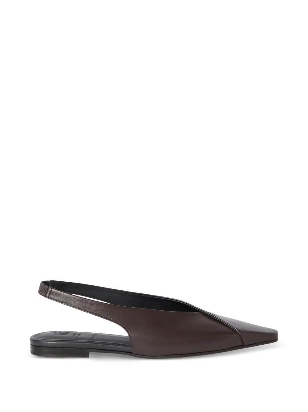 Brunello Cucinelli Calfiskin Slingback Flats In Brown