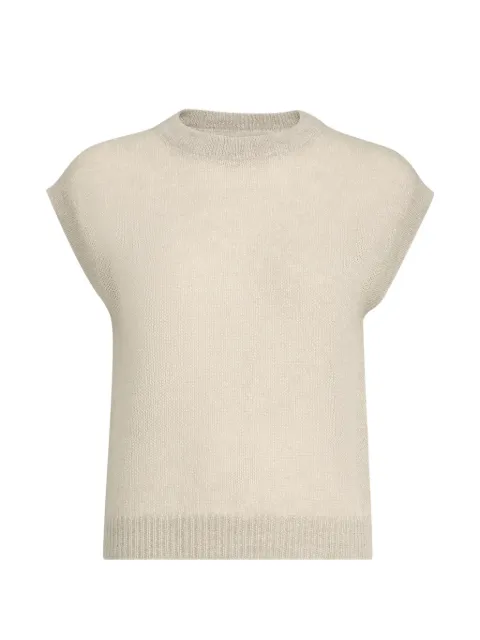 Brunello Cucinelli — sparkling mohair and wool knit T-shirt with monili