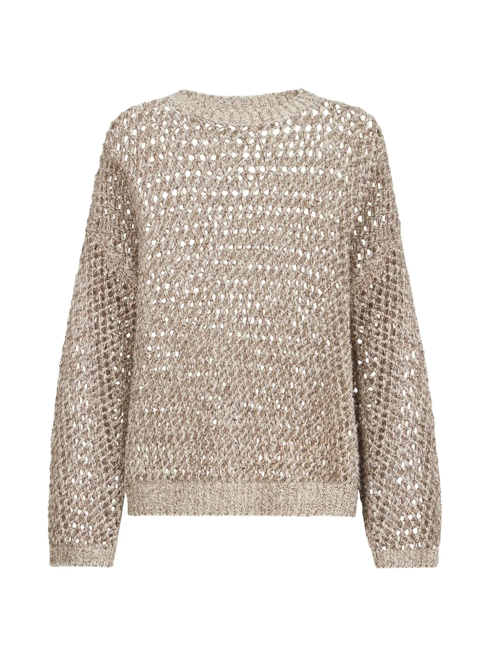 Brunello Cucinelli dazzling chiné net sweater in silk and linen - Neutrals
