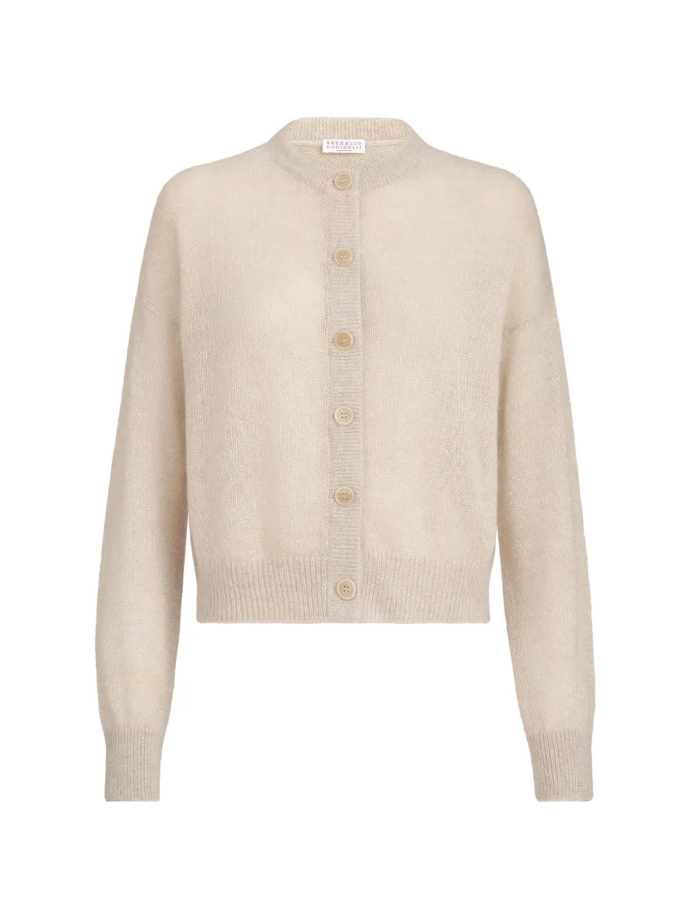 Brunello Cucinelli sparkling mohair and wool cardigan with monili - Toni neutri