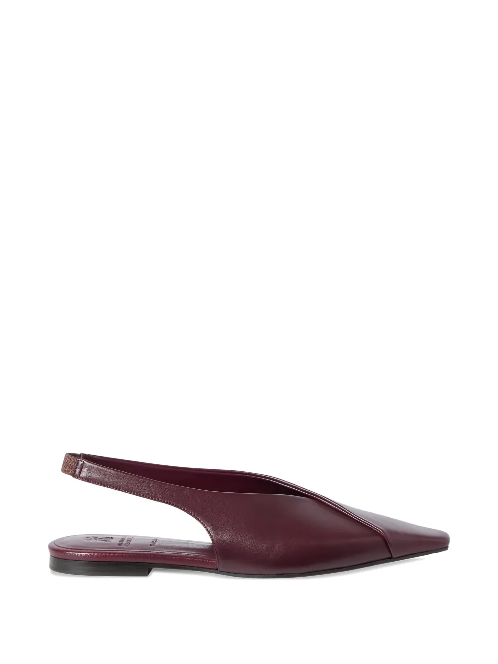 Brunello Cucinelli Kalfsleren slingback ballerina's Rood