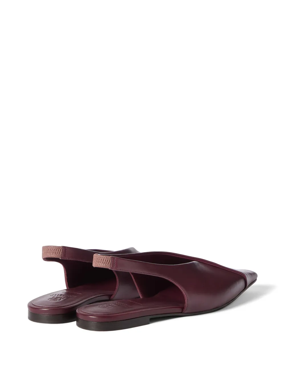 Brunello Cucinelli Kalfsleren slingback ballerina's Rood