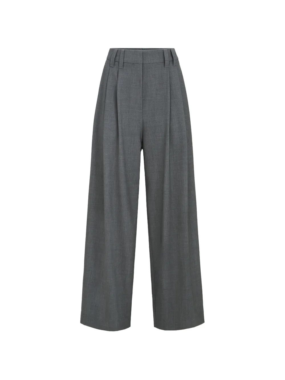 Brunello Cucinelli tropical luxury wool tailored trousers with monili - Grau