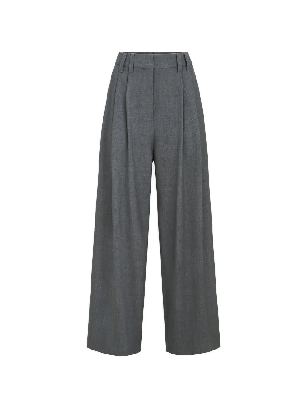 Brunello Cucinelli tropical luxury wool tailored trousers with monili - Grigio