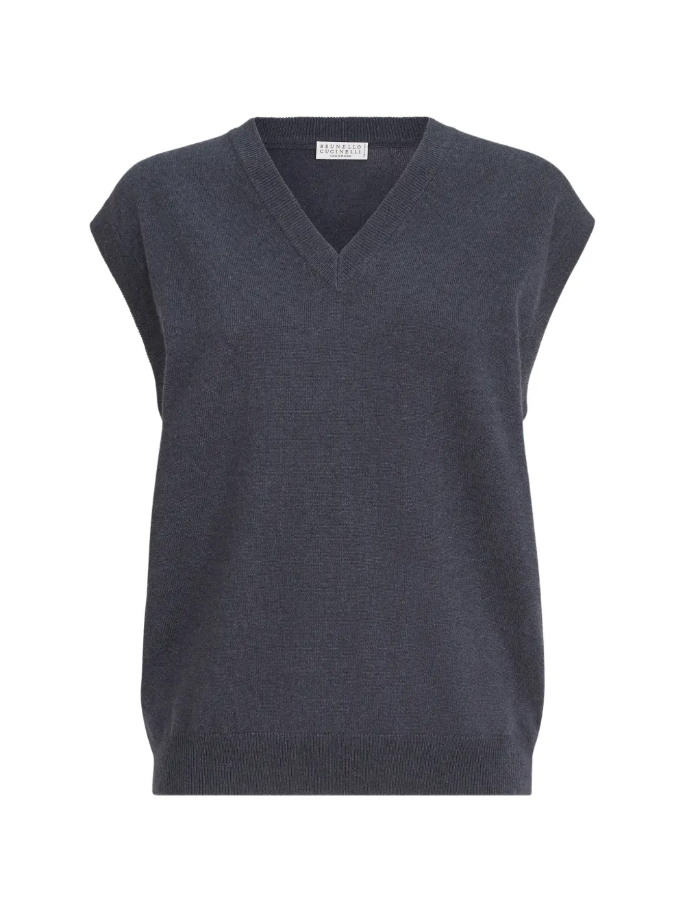 Brunello Cucinelli cashmere sweater vest with monili - Grey