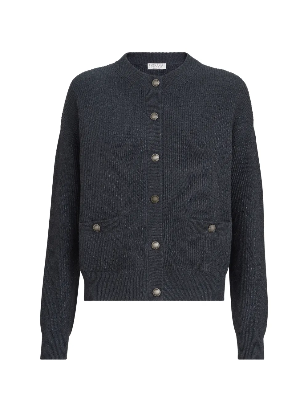 Brunello Cucinelli sparkling cashmere English rib cardigan - Blu