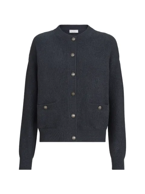 Brunello Cucinelli — sparkling cashmere English rib cardigan