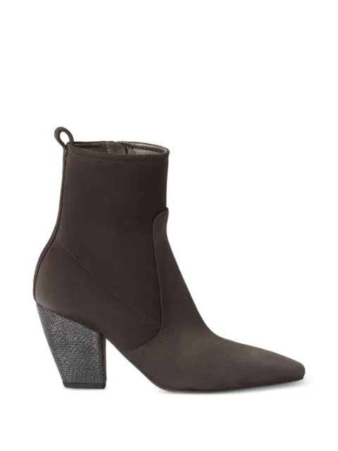 Brunello Cucinelli suede ankle boots with precious heel