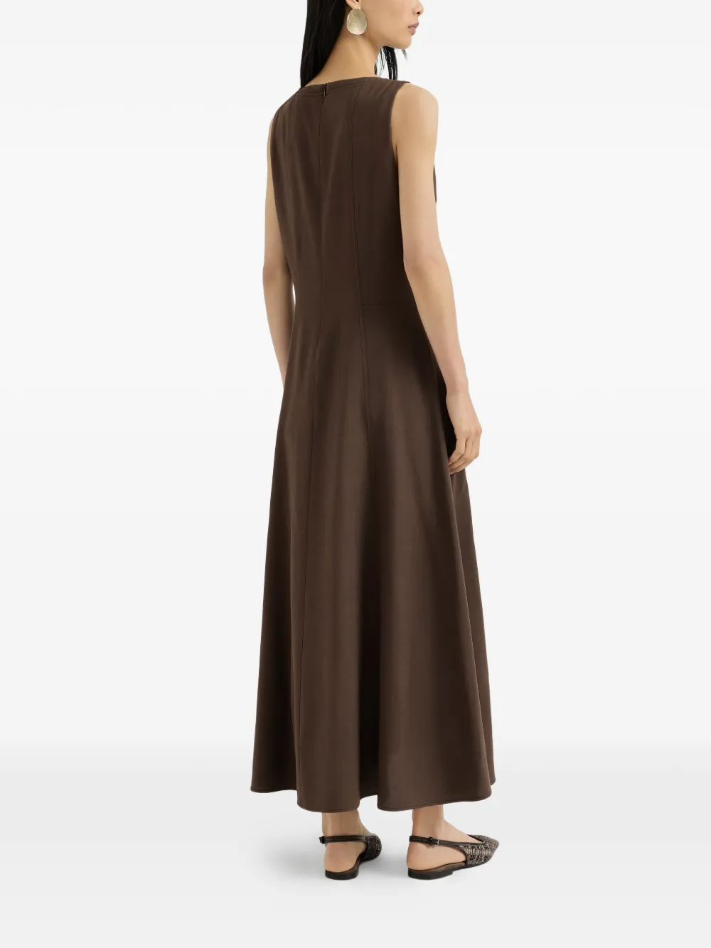 Brunello Cucinelli Jurk met flared patroon Bruin