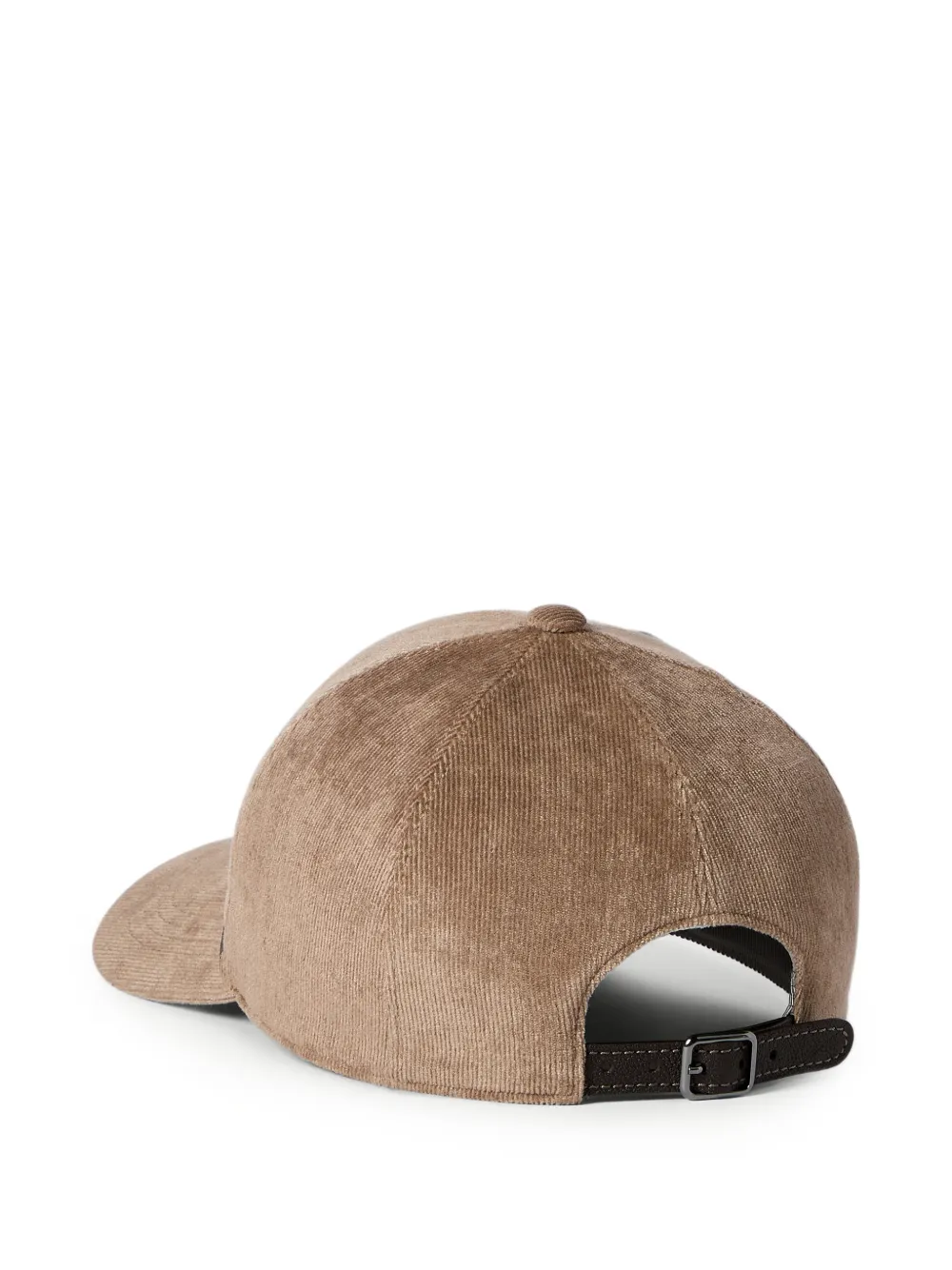 Brunello Cucinelli Ribfluwelen honkbalpet met glanzende band Beige