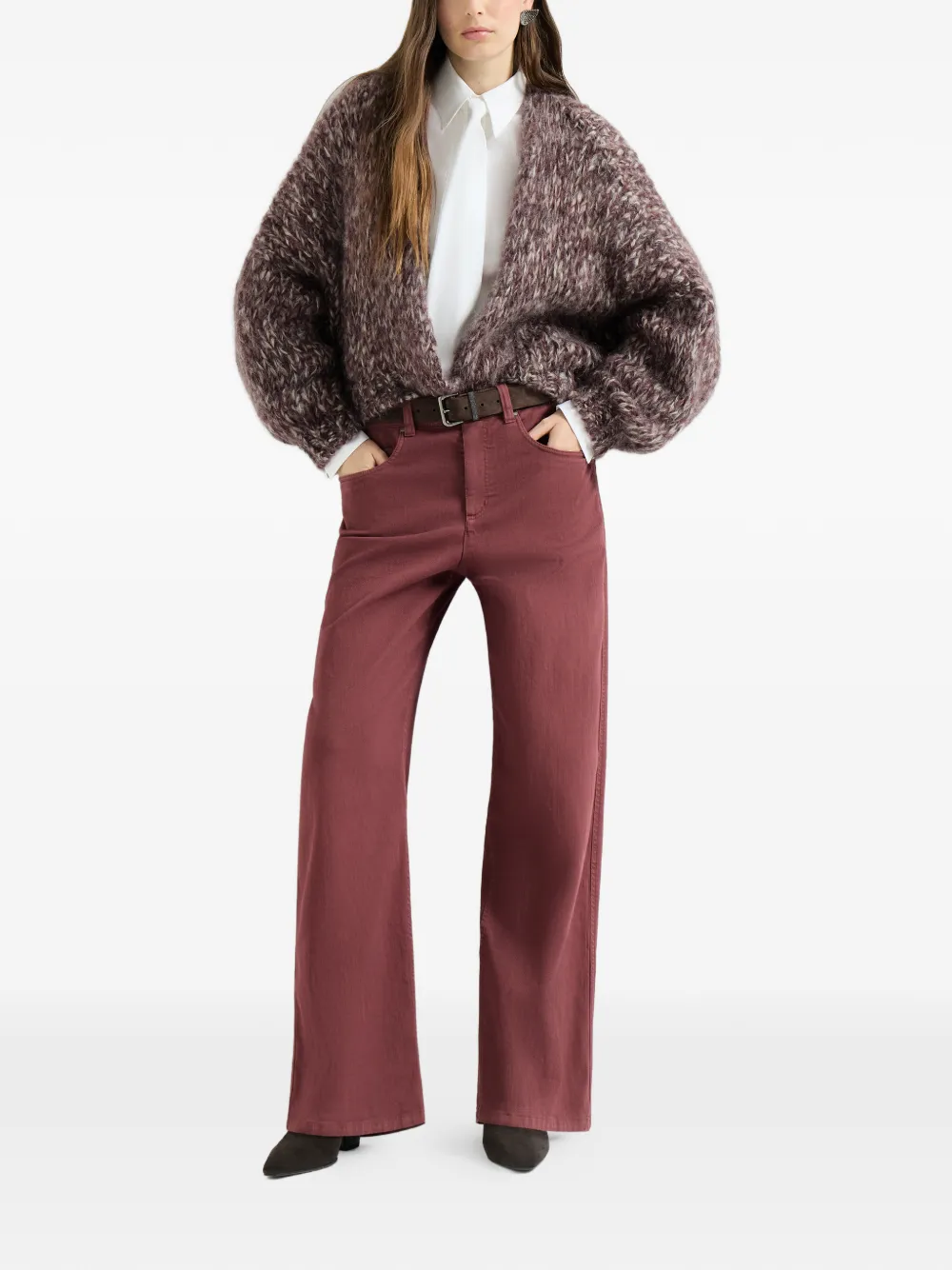  Brunello Cucinelli Pantalones Vaqueros Con Monili - Rojo 