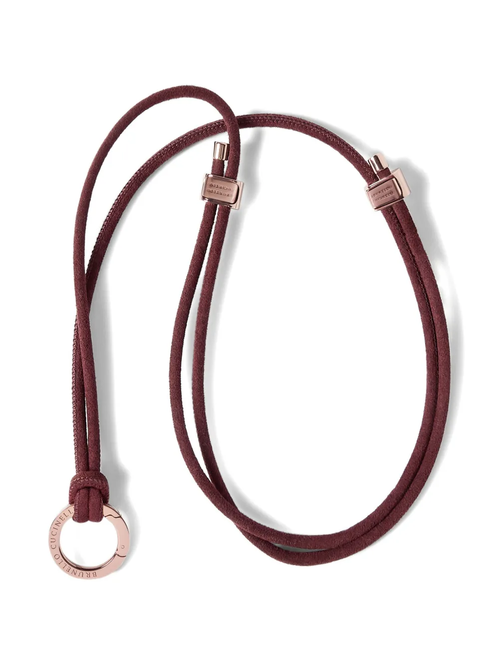 Brunello Cucinelli Alcantara glasses cord with monili - Rosso